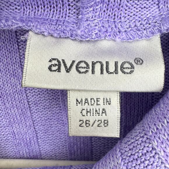 Avenue Pullover Knit Turtleneck Sweater Size 26/28 Ribbed Spring Pastel Purple - Picture 2 of 6